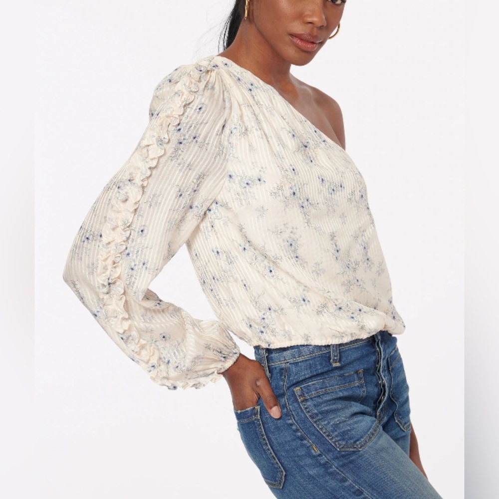 NWT Cami NYC lotus one shoulder silk cotton top XS
